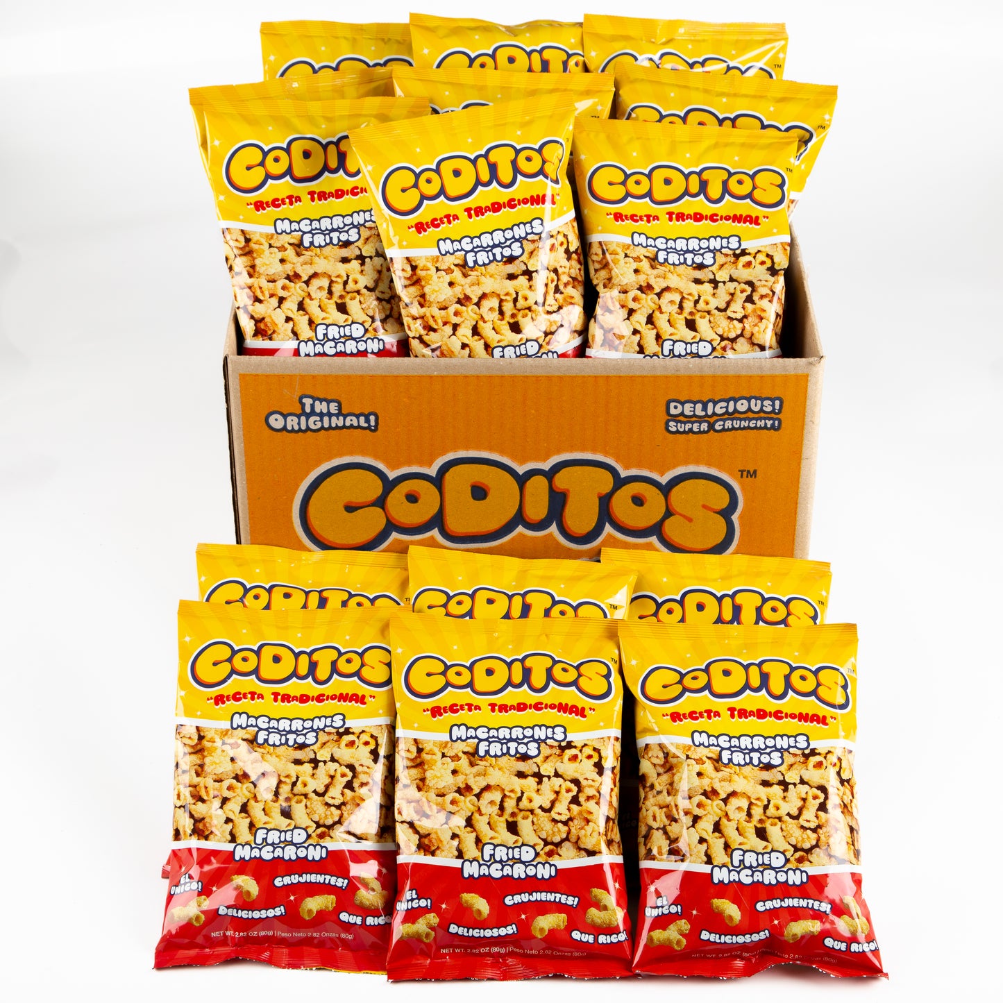 "Macarrones Fritos", our "Receta Tradicional" > BOX of 25 (individual 2.82 oz bags)