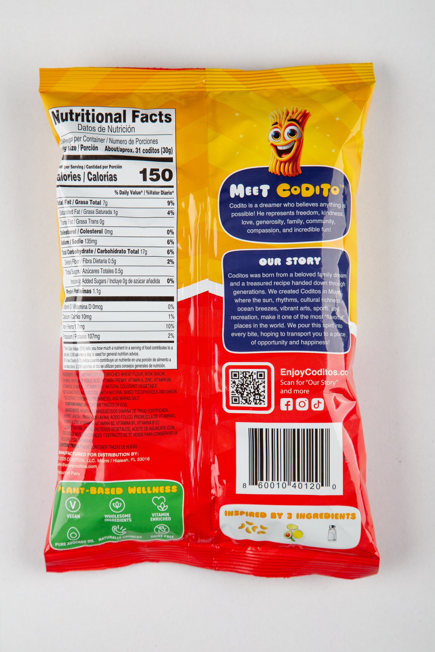 "Crunchy Macaronis" with Avocado Oil > BOX of 25 (individual 2.82 oz bags)