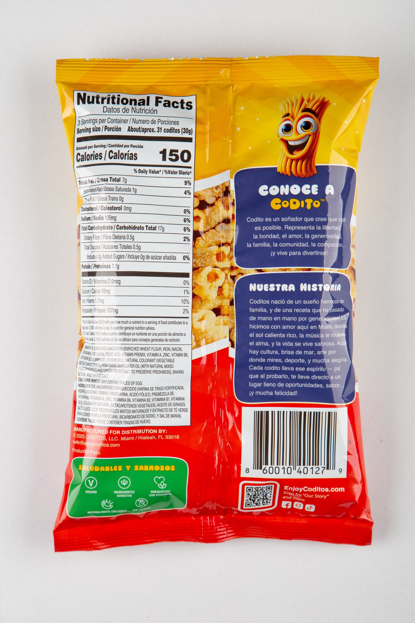 "Macarrones Fritos", our "Receta Tradicional" > BOX of 25 (individual 2.82 oz bags)